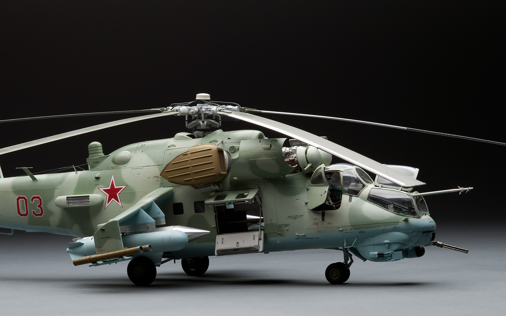 Scratch built model of Mi-24 Hind