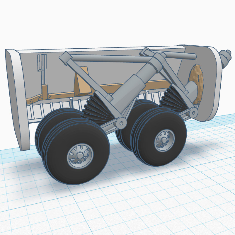 A scale Flatbed Cargo truck trailer