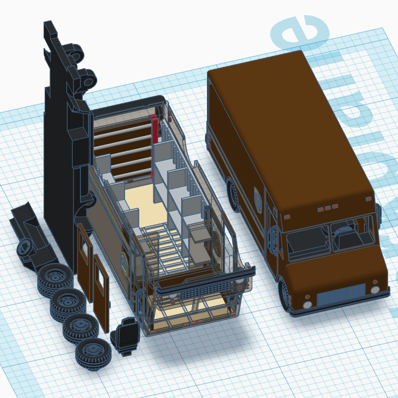 Z scale Flatbed Cargo truck trailer