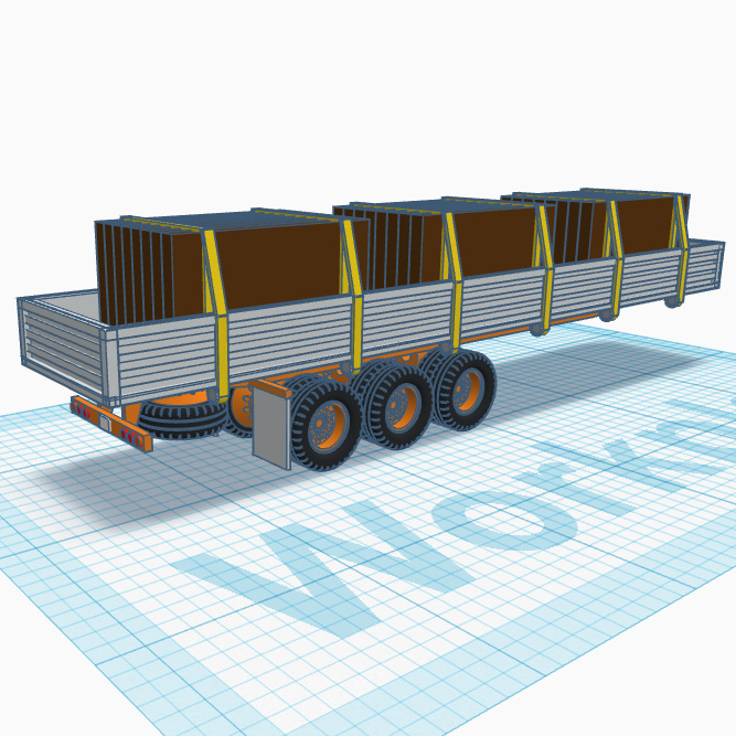 A scale Flatbed Cargo truck trailer